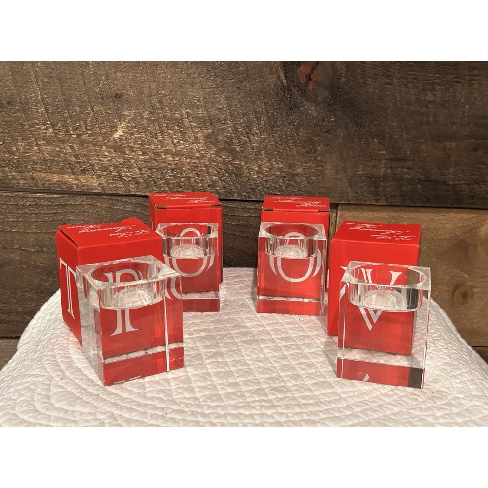 Le Sens Amazing Home Decorative Home Cube Crystal Candle Holder Set 4